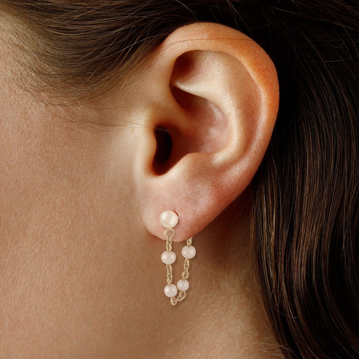 14kY FWP Pearl Chain Earring 01/022-FP