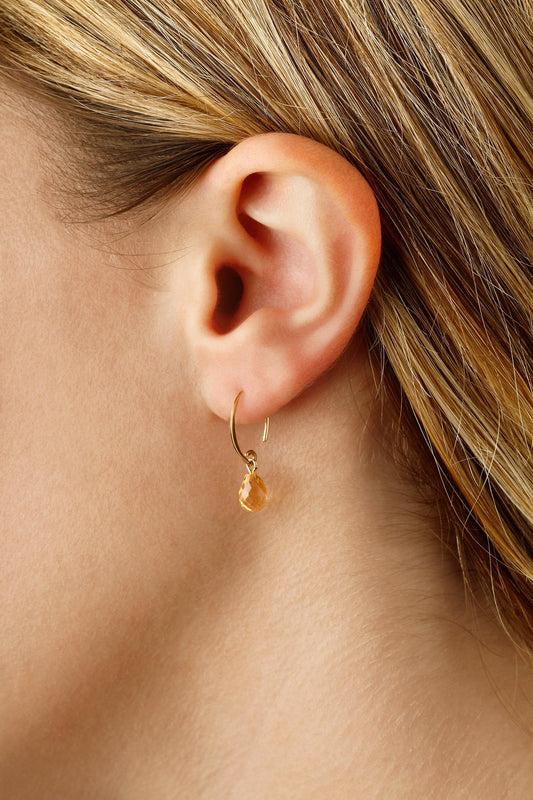 14kY Citrine Mini Sweep Earring 01/1085-33
