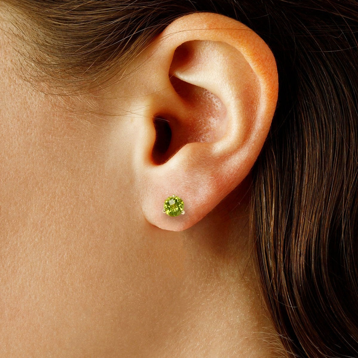 14kY 6mm Peridot Stud 01/814-08