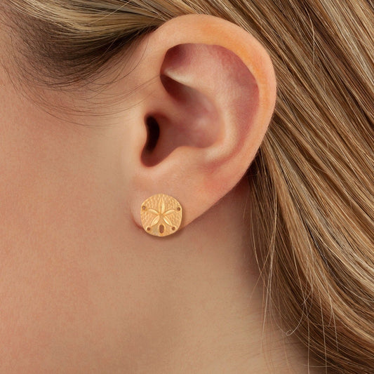 14kY Sand Dollar Earring 02/190