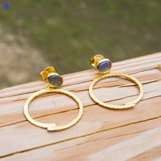18k Vermeil Labradorite Dangle Earring PE129-66/LO