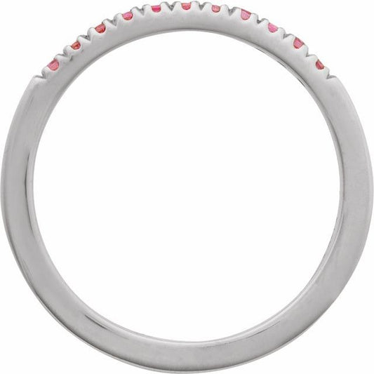 SS Stackable Pink Tourmaline Ring 689237