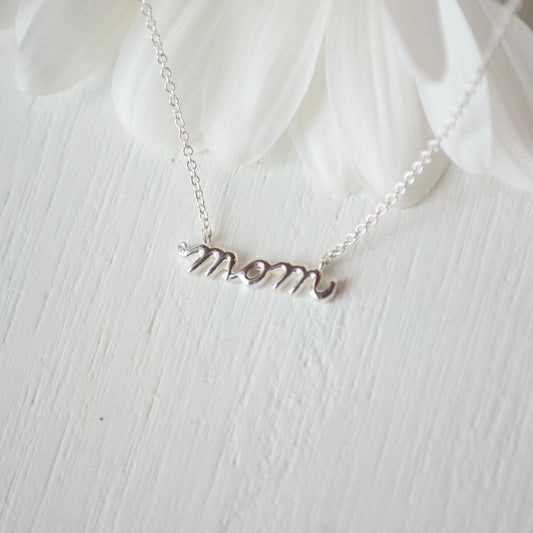 SS Mom Script Necklace 87396-18