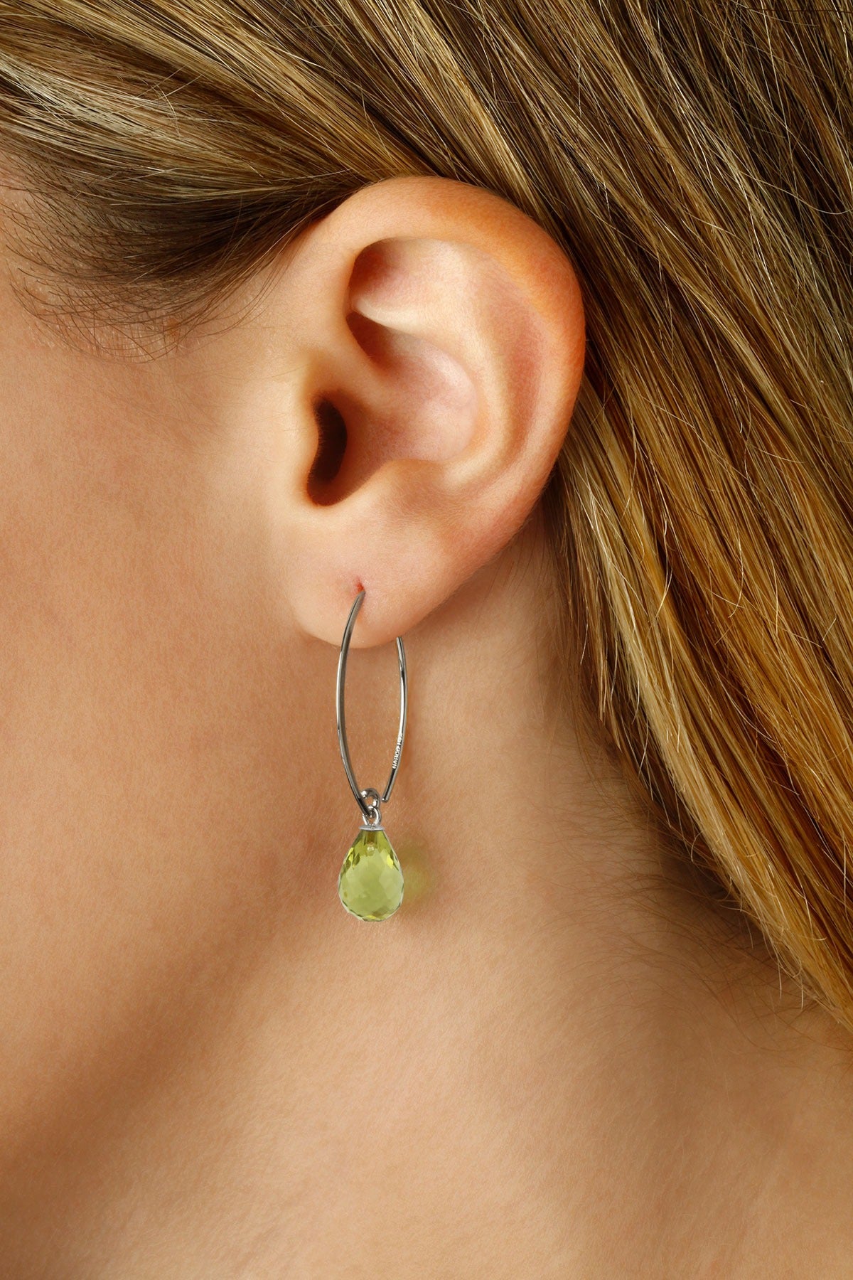 14kW Peridot Simple Sweep Earring 13462PEWG
