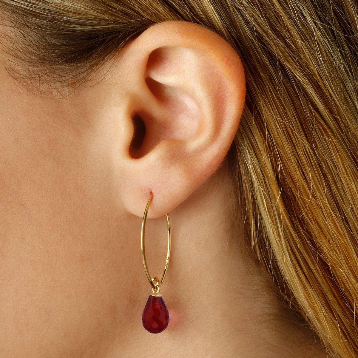 14kY Ruby Simple Sweep Earring 13462RU