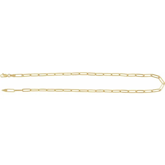 14kY 3.85mm Paperclip Chain CH1095