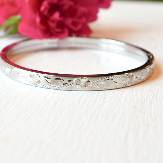 SS 6mm Satin Floral Bracelet PM217