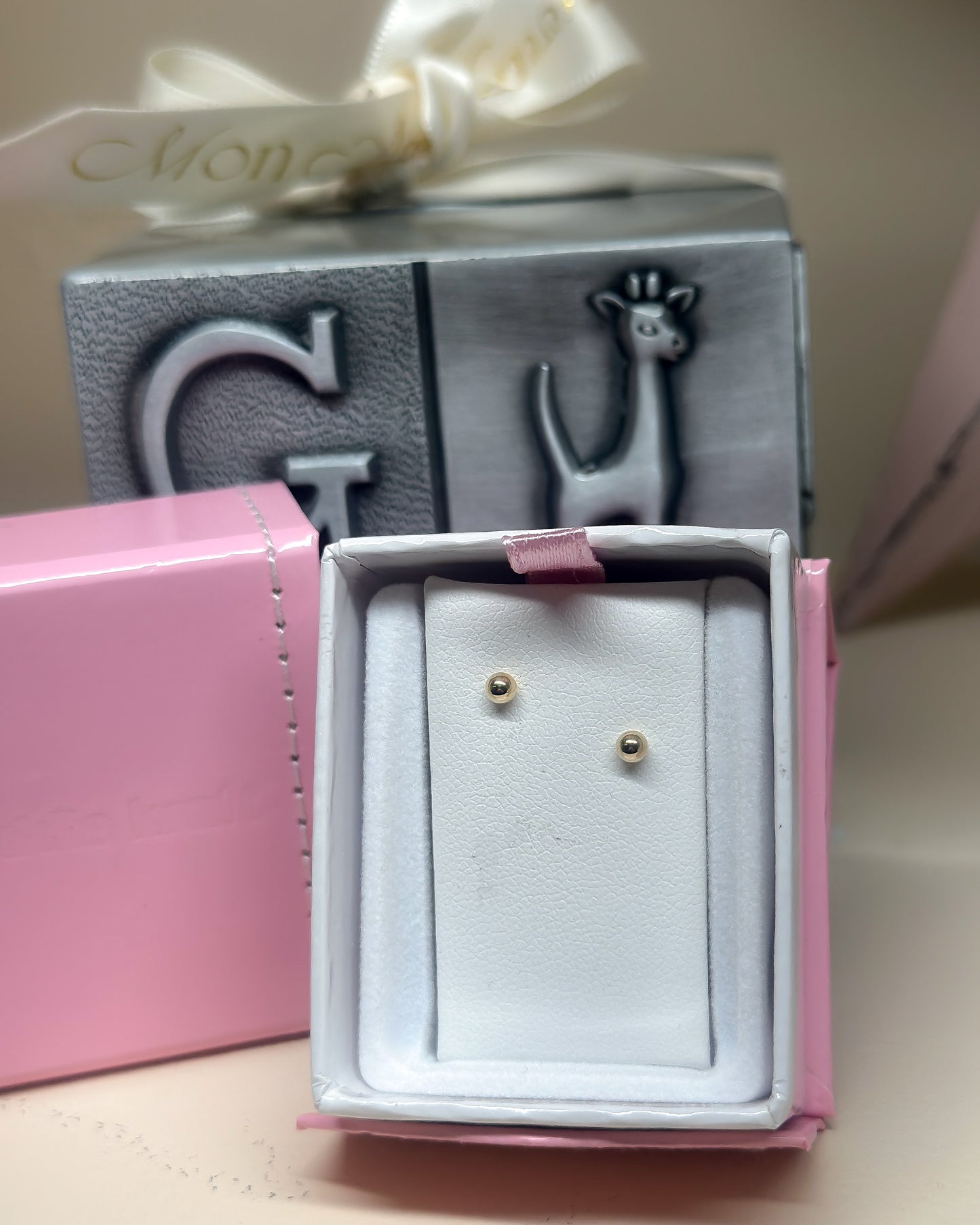 14kY 3mm Ball Earring GE211