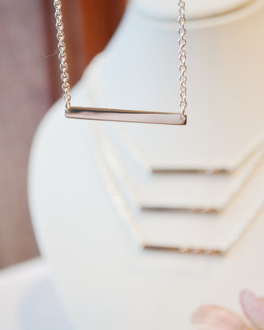 SS Bar Necklace NE16011HS