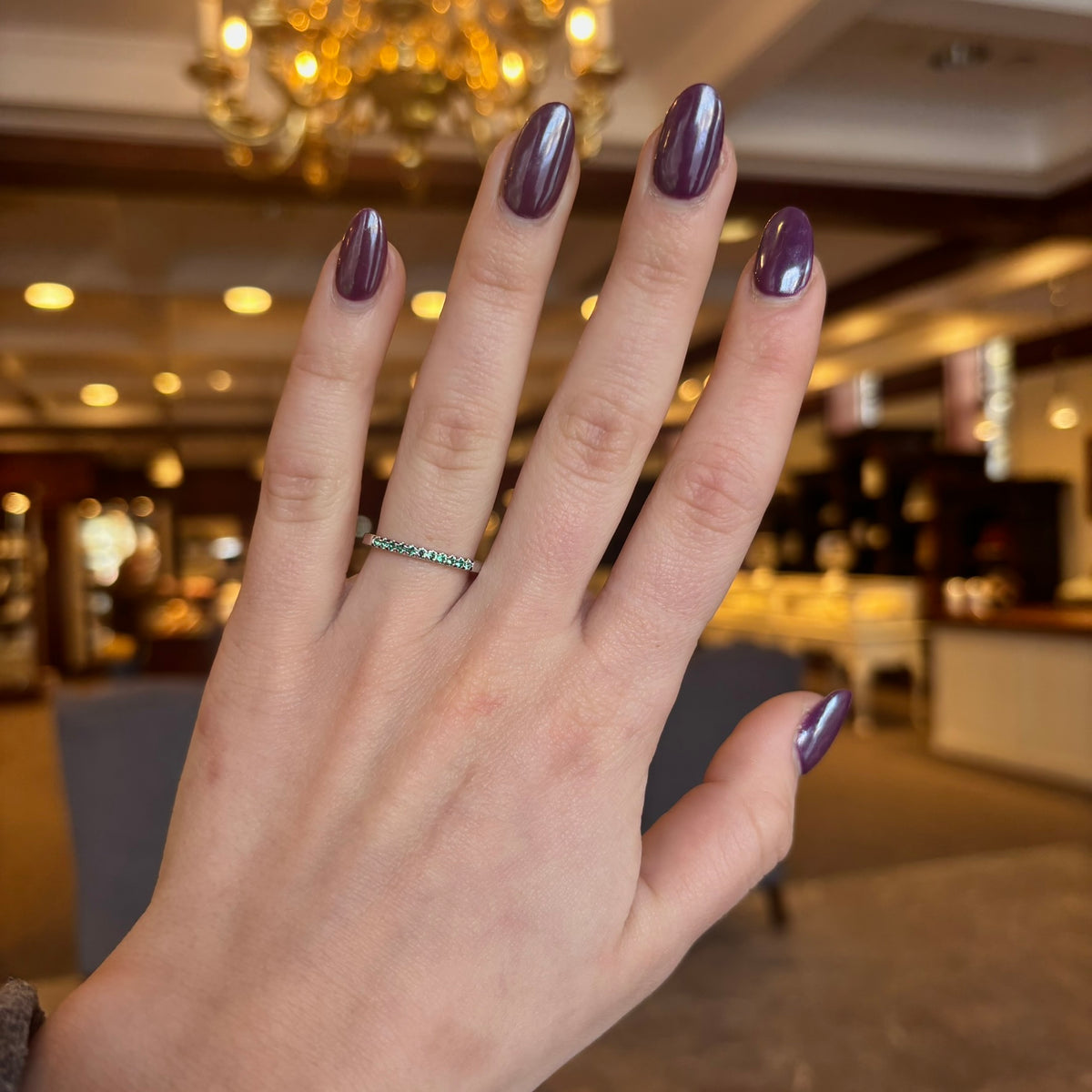 SS Stackable LAB Emerald Ring 689237