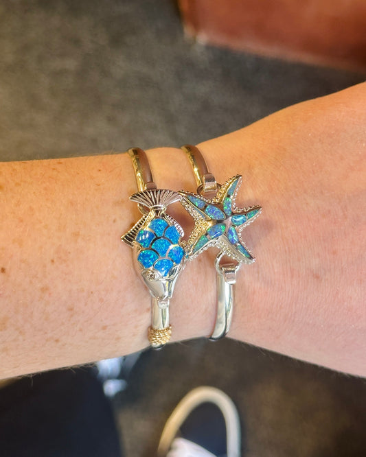 SS Fish Synthetic Opal Clasp SB5987-OPL