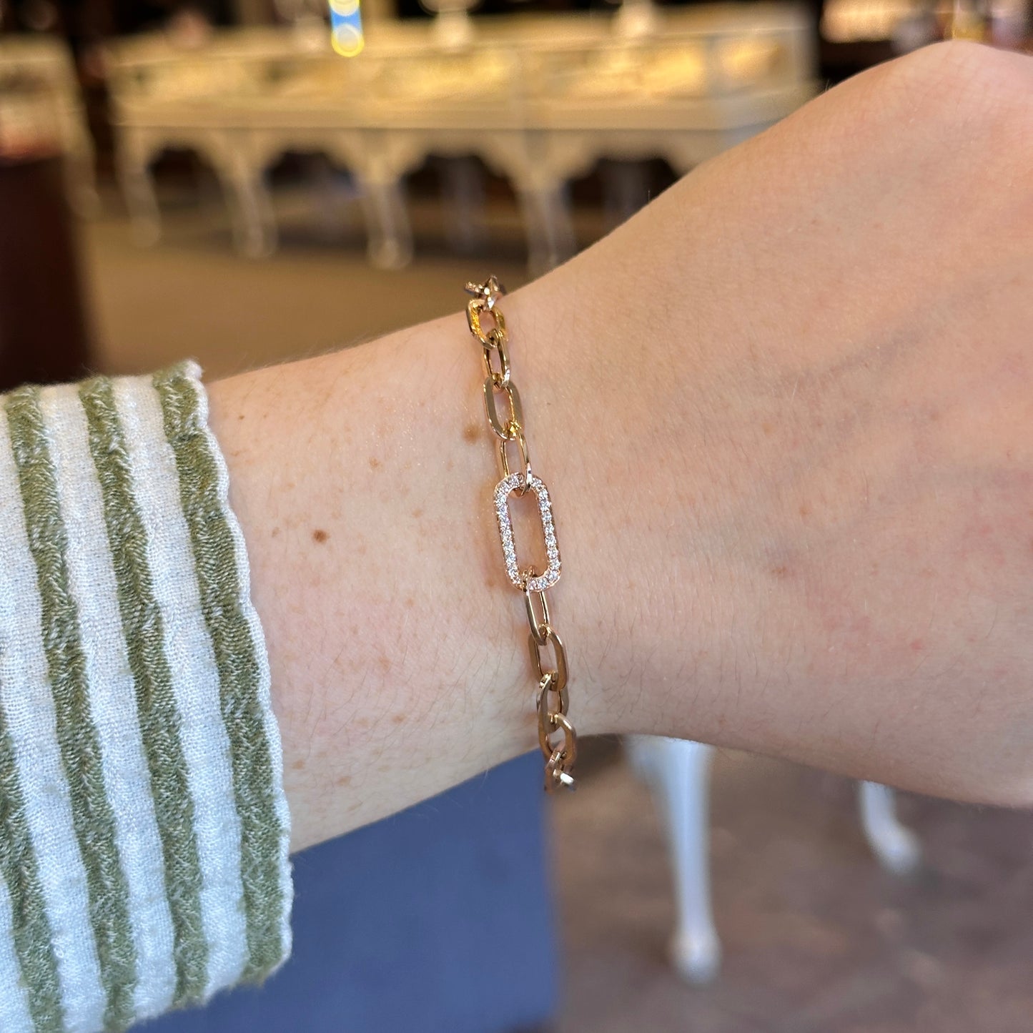 14kR .20cttw Diamond Paper Clip Bracelet SC55022957-7