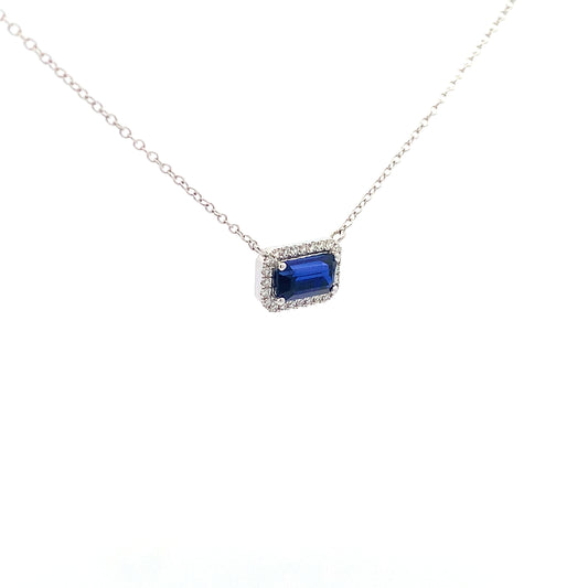 14kW 1.26ct Sapphire .12cttw Diamond Necklace MAN1329CS