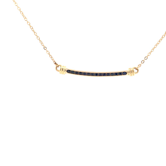 14kY .30cttw Blue Sapphire Signature Necklace NE16622D-18"