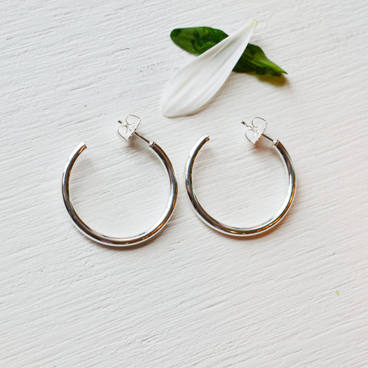 SS 30mm Tube Hoop Earring 689095