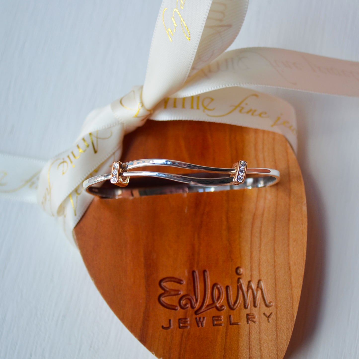 SS/YG .18ct Dia Sparkle Wave Bracelet BR82142D-LM