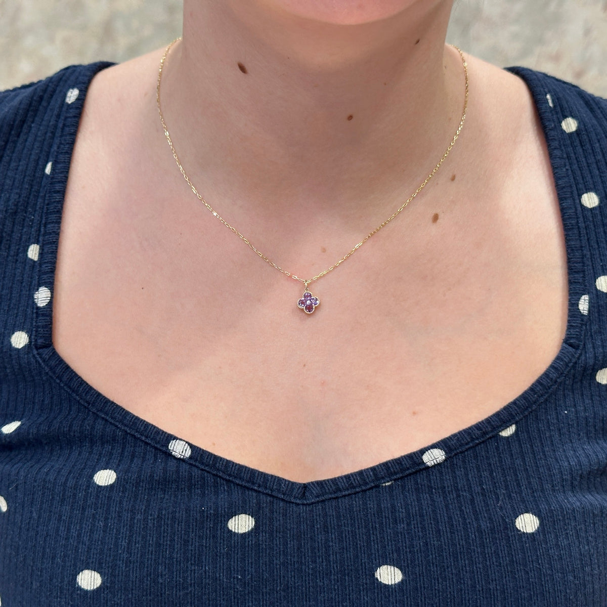 14kY .45cttw Amethyst .02ct Diamond Neck N1871AMY