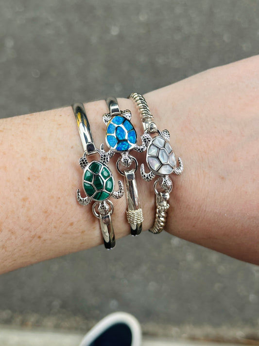 SS Sea Turtle Synthetic Opal Clasp SB5983-OPL