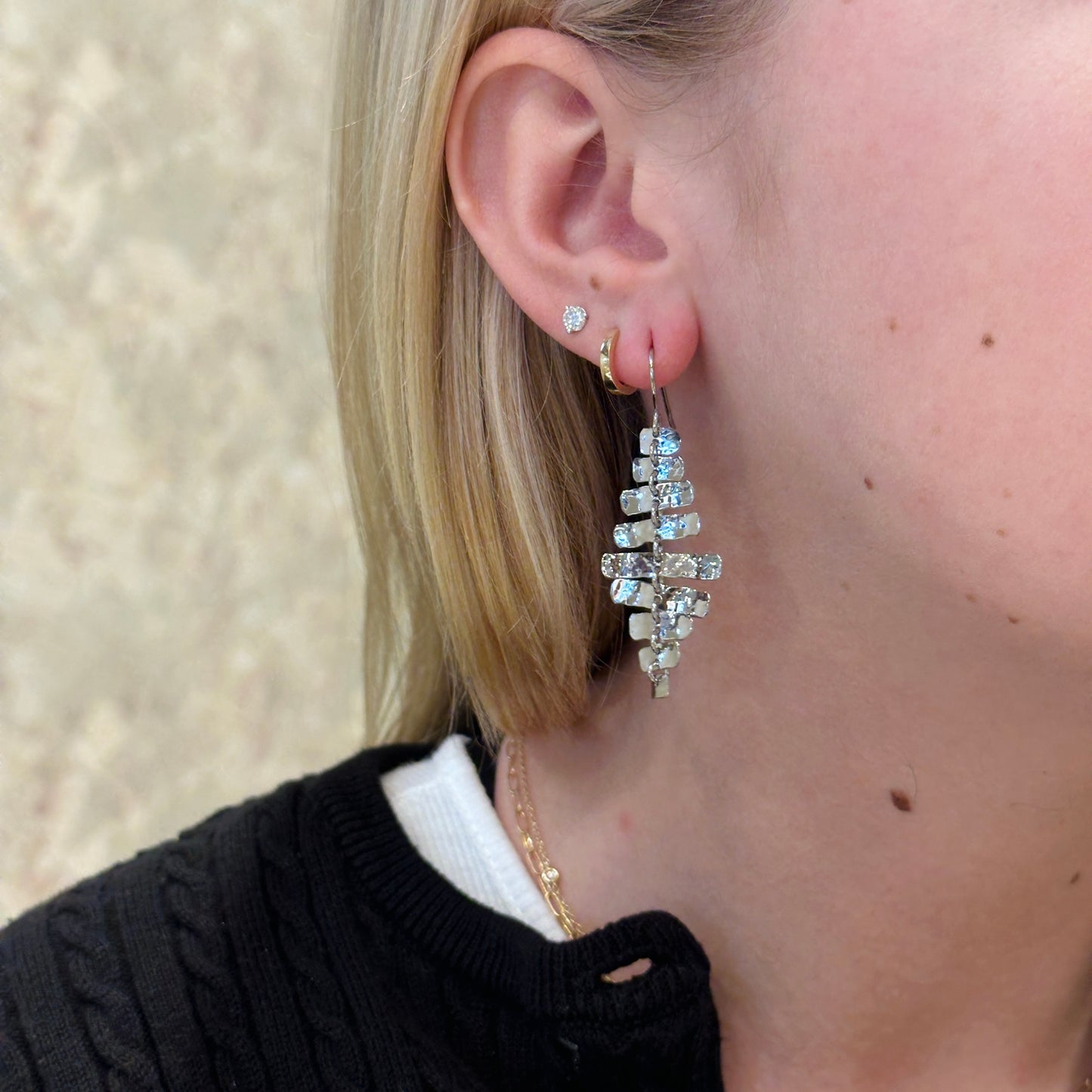 SS Shimmering Drop Earring 13746HAM-SS