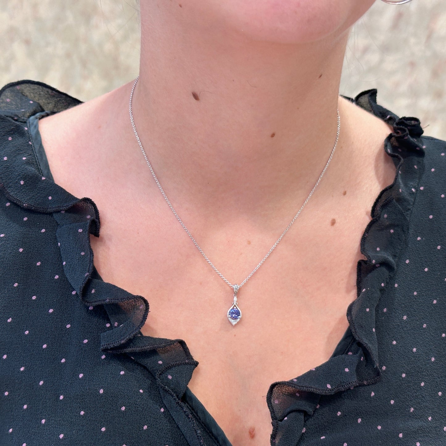 14kW .56ct Tanzanite .04cttw Diamond Pendant TPQ7127CTN