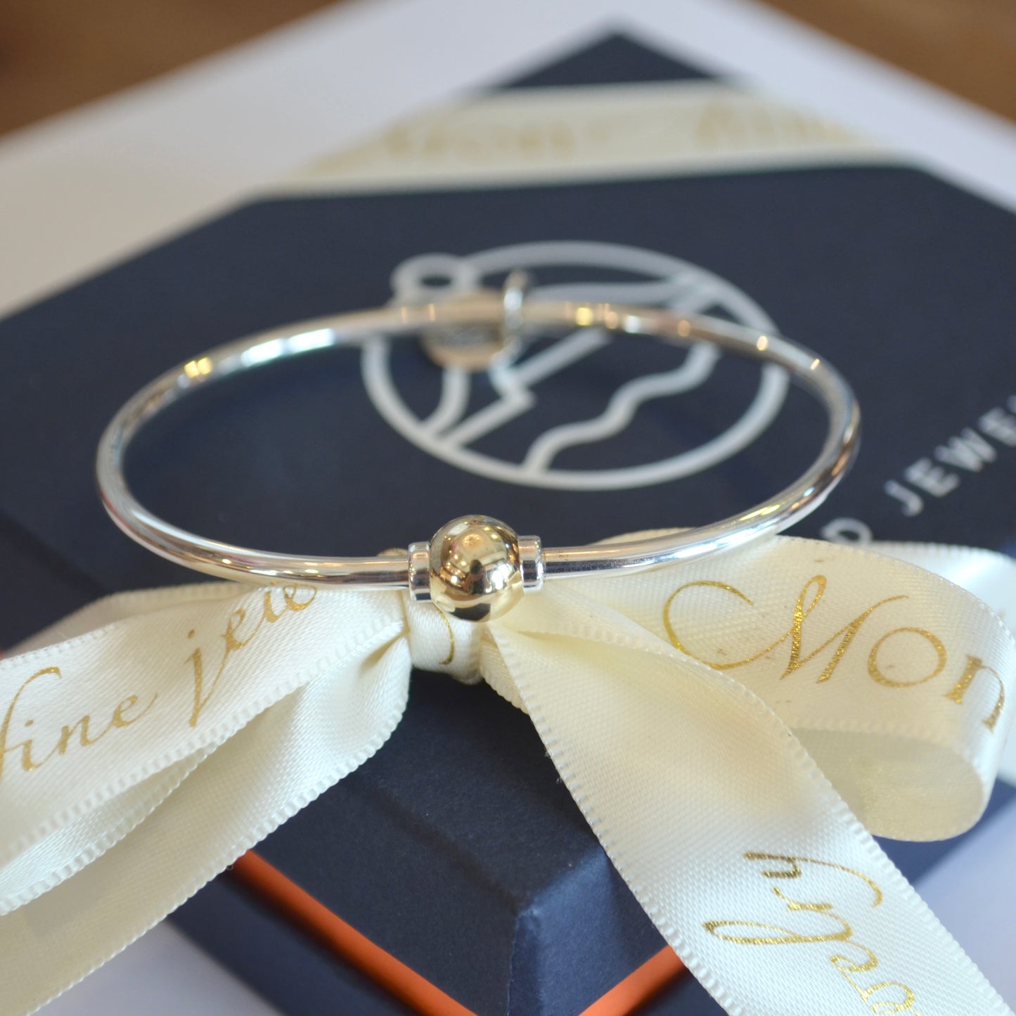 SS/YG Plain Bead Bracelet ZB5405-55