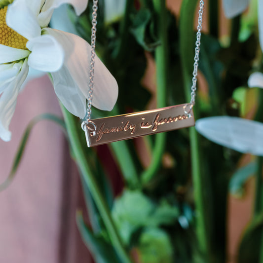 SS Family is Forever Bar Necklace 87413 -18