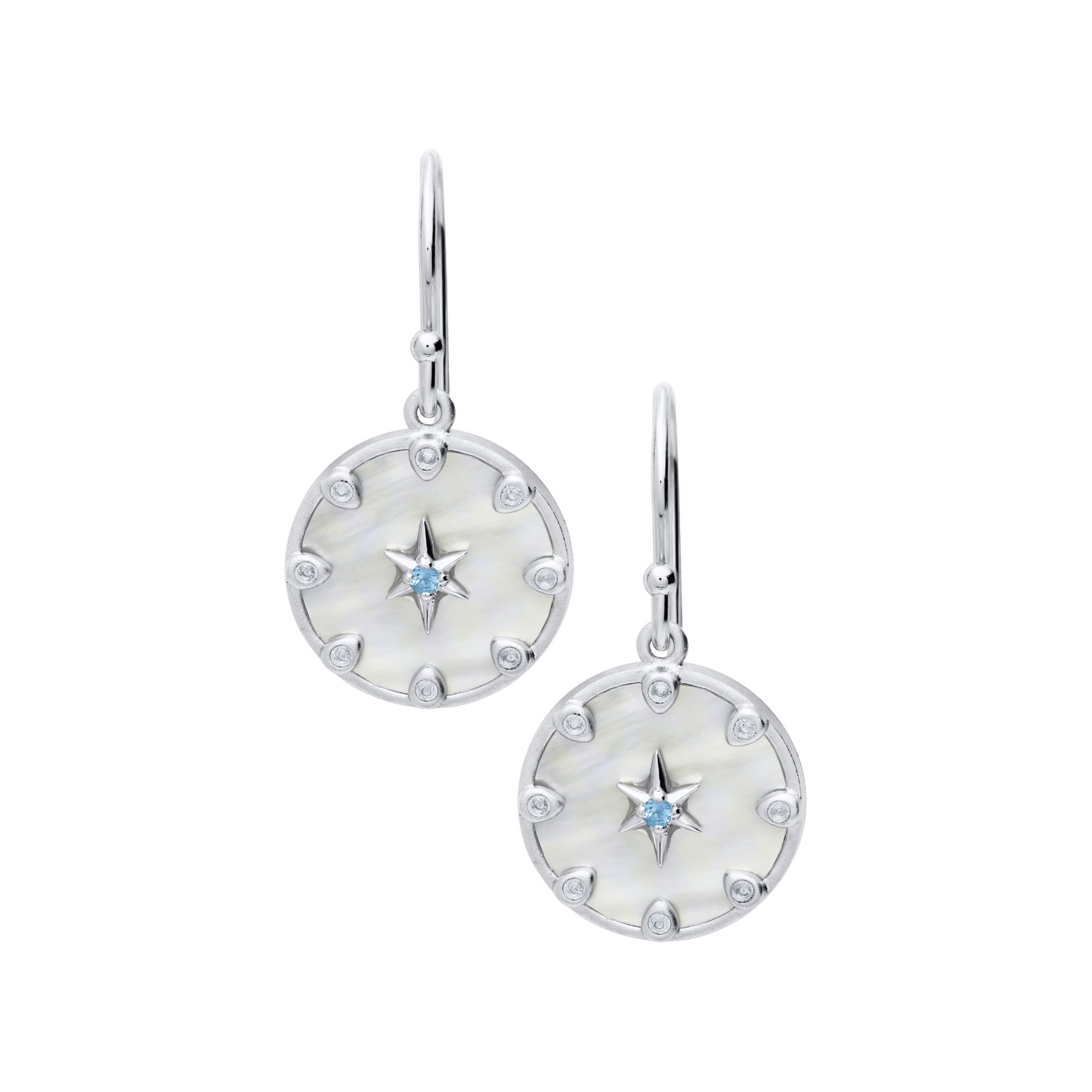 SS MOP Compass Rose Earrings NE3590