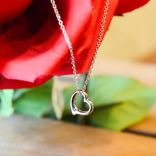 SS 10mm Heart Necklace SN629ZT