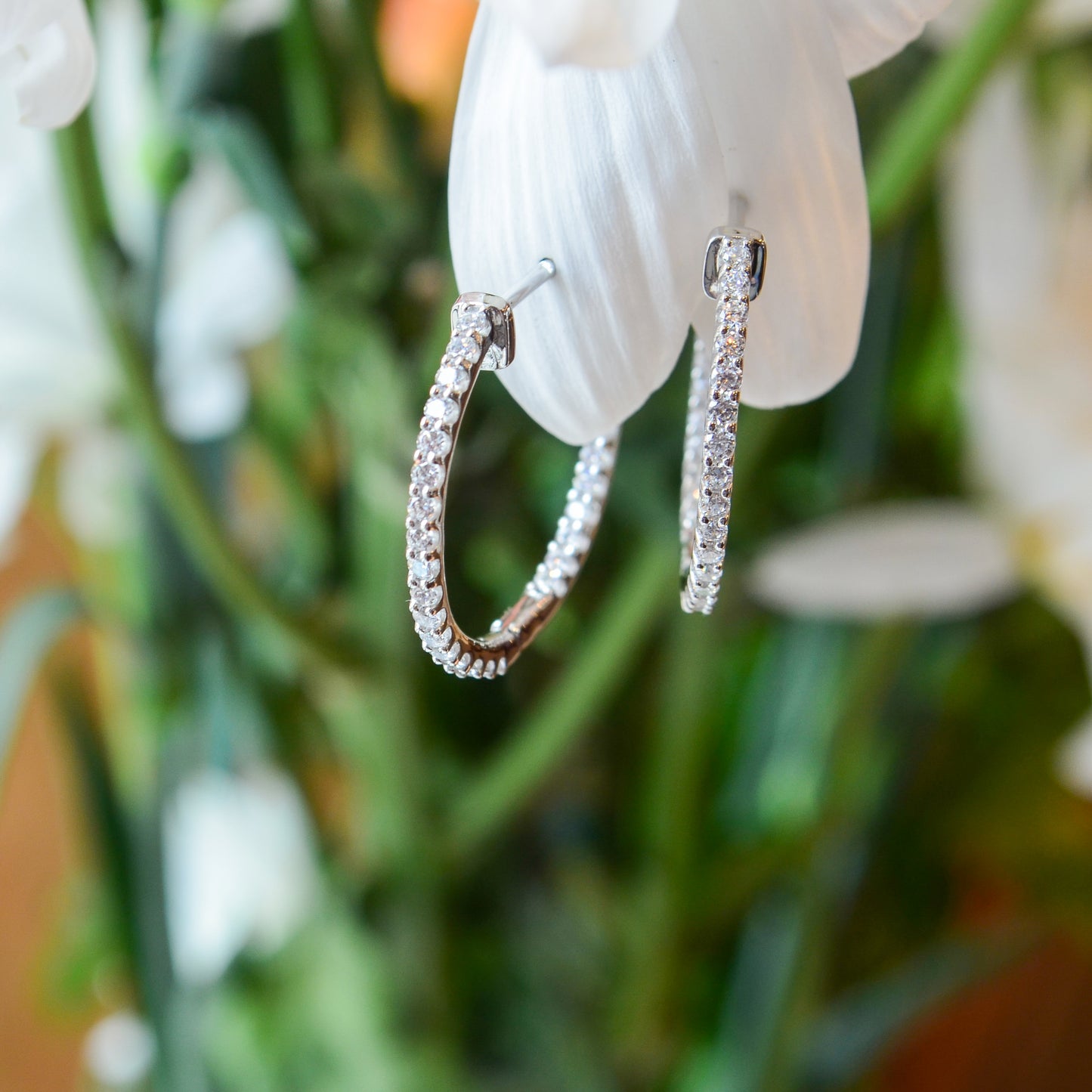 SS CZ Inside-Out Hoops 650183