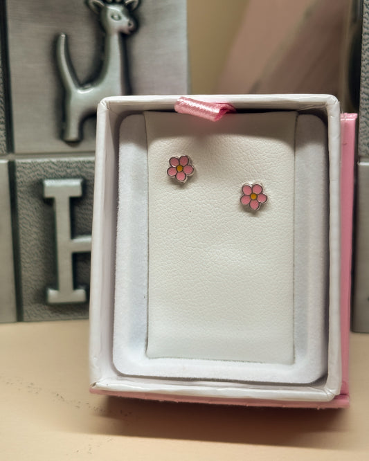 SS Pink & Yellow Earring ES398