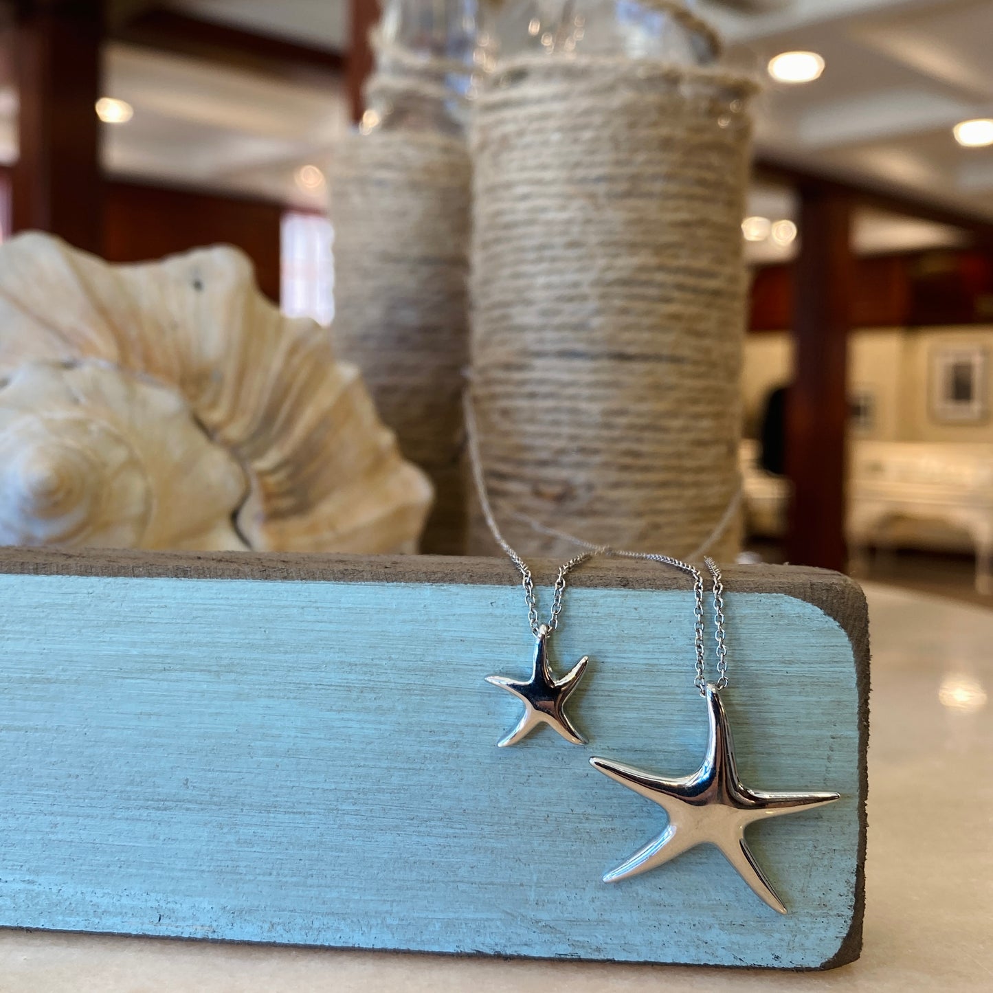 SS 13mm Starfish Necklace SND36SK