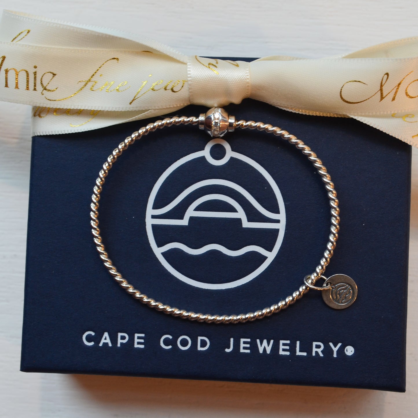 SS Twist CZ Bead Bracelet SB5466-70