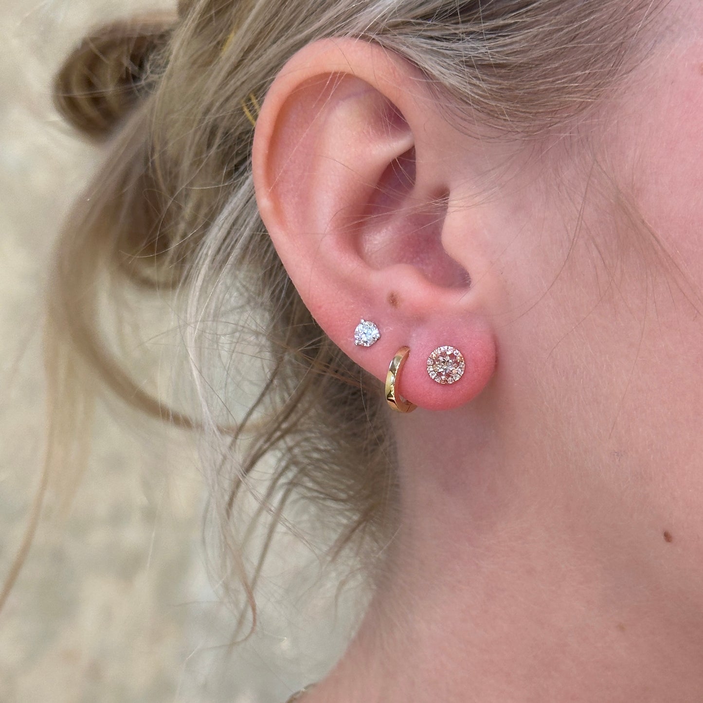 14kR .53cttw Morganite .09cttw Diamond Stud EG12372K45MO