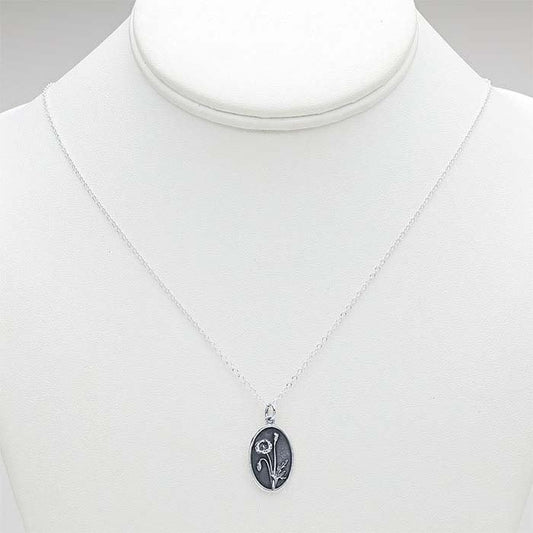 SS Poppy Flower Necklace 65905918 - 18.5"