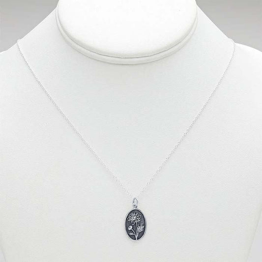 SS Chrysanthemum Flower Necklace 65906218 - 18.5"