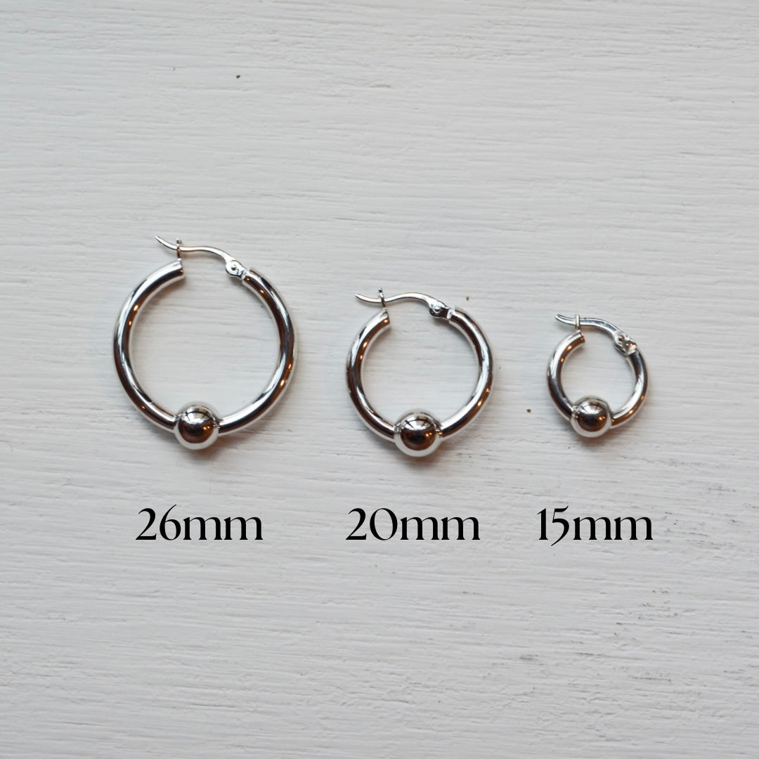 SS 20mm CZ Hoop SE5462