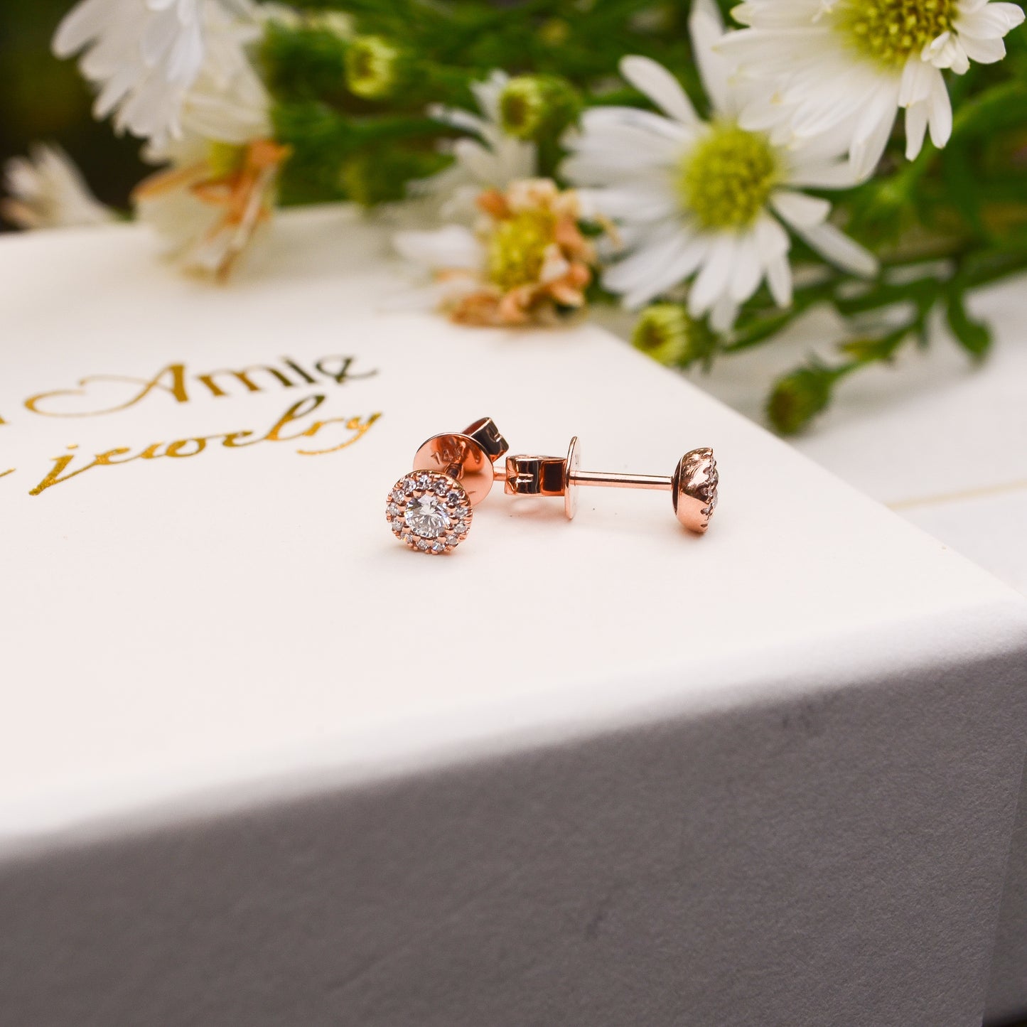 14kR .24cttw Diamond Halo Stud SC55002601