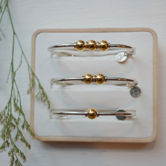 SS/YG Plain Bead Bracelet ZB5405-70