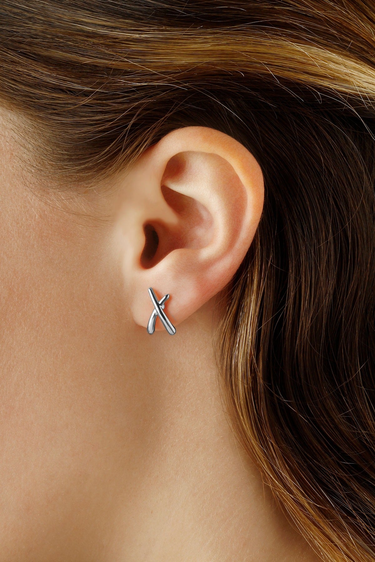 SS "X" Stud Earring 71/3189