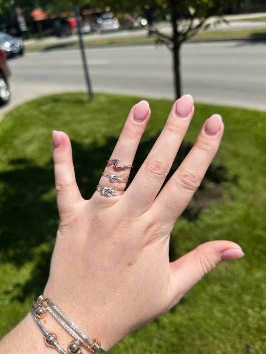 SS Polished Knot Ring QR6075-7