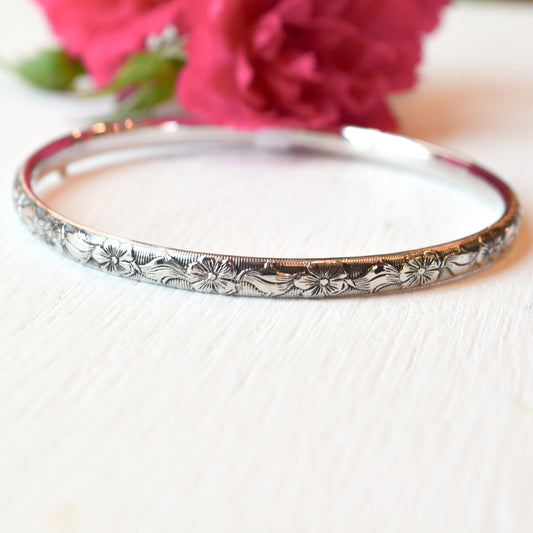 SS Antiqued Floral Bracelet PM255