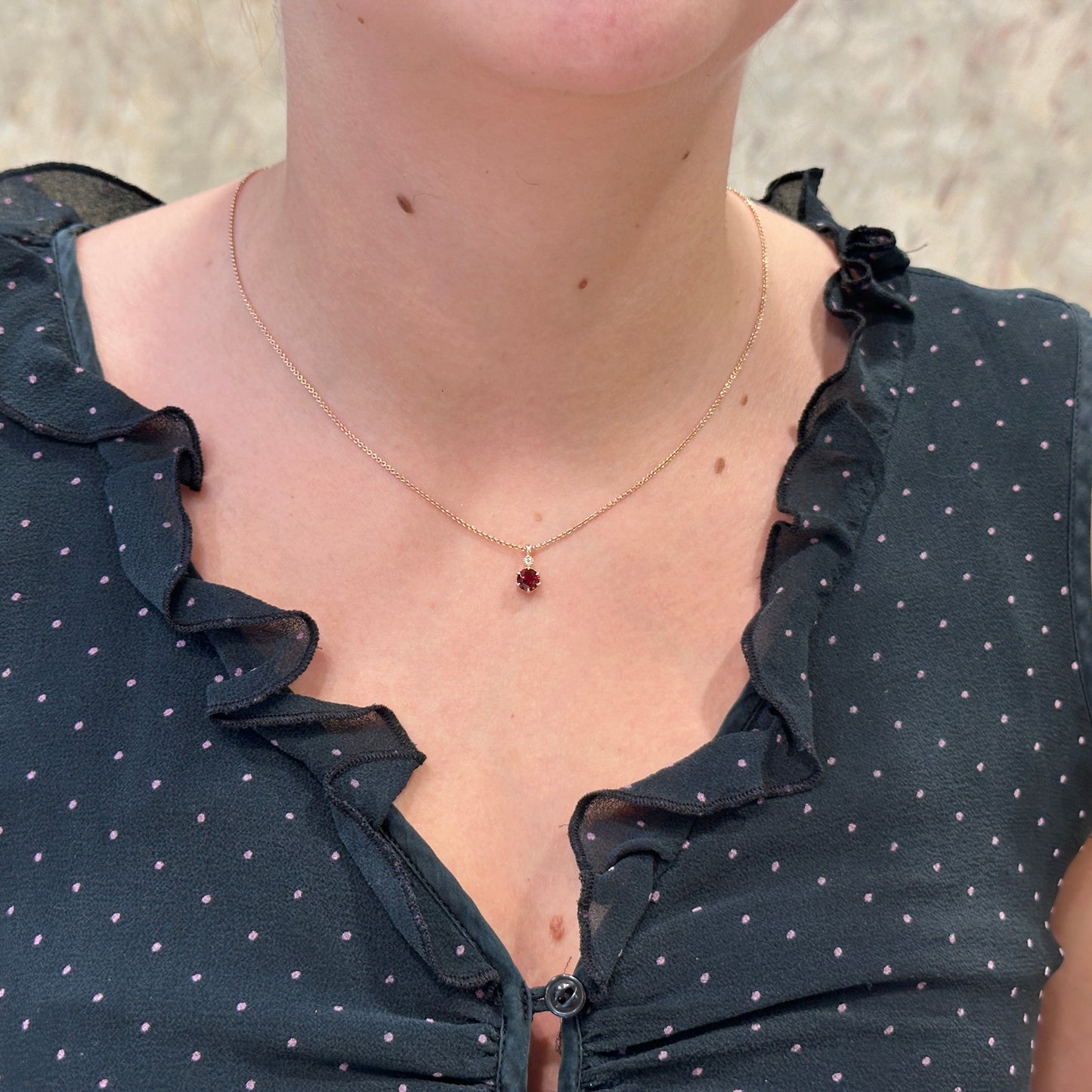 14kR .68ct Garnet & 0.02ct Diamond Pendant TPA7595NGA