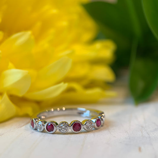 14kW .16ct Dia .36ct Ruby Band SC55025852-7