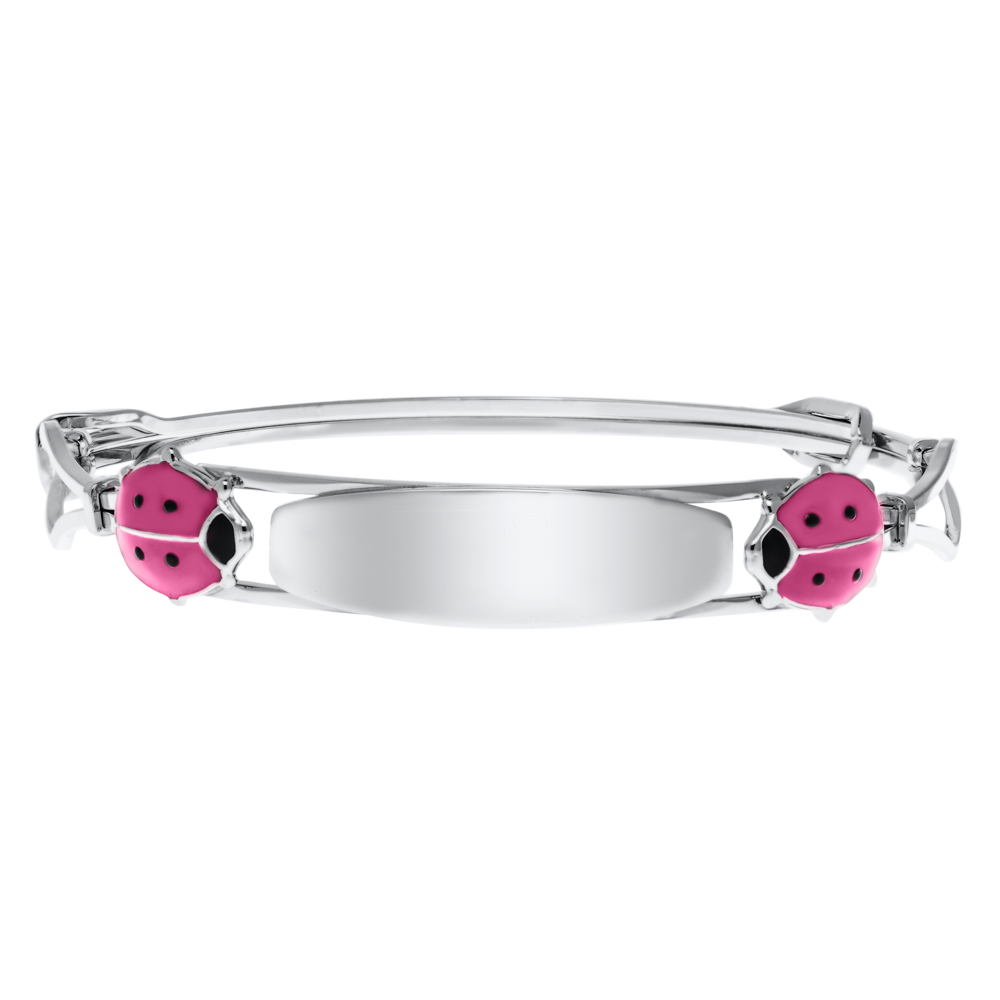 SS Adjustable Pink Ladybug Bracelet .982
