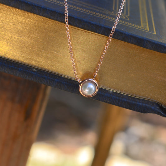 14kR Cultured Pearl Bezel Necklace SC55025177