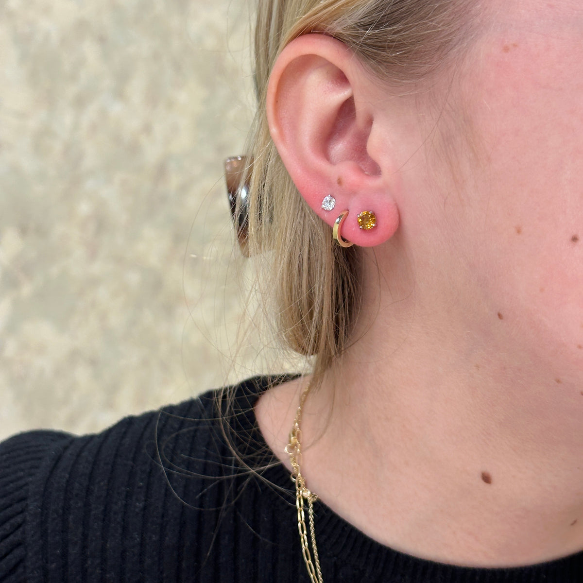 SS 5mm Citrine Stud