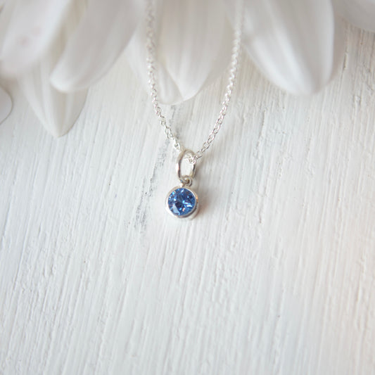 SS Imitation Blue Zircon Charm 86179