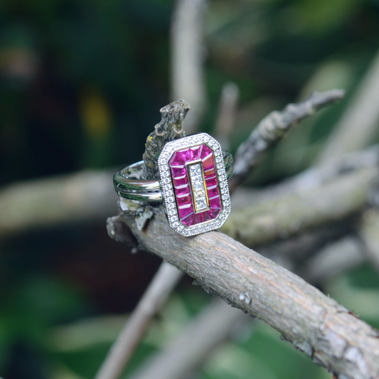 14kW 1.05ct Ruby .31ct Dia Ring D5742