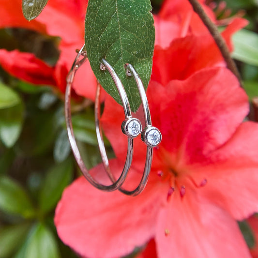 14kW .14ct Diamond Bezel Hoop SC55006063