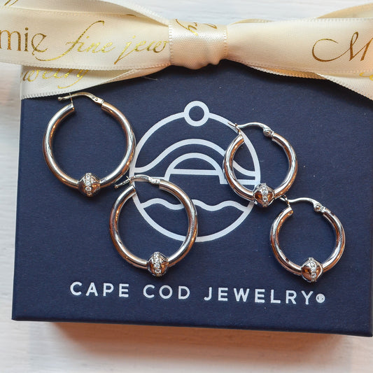 SS 20mm CZ Hoop SE5462